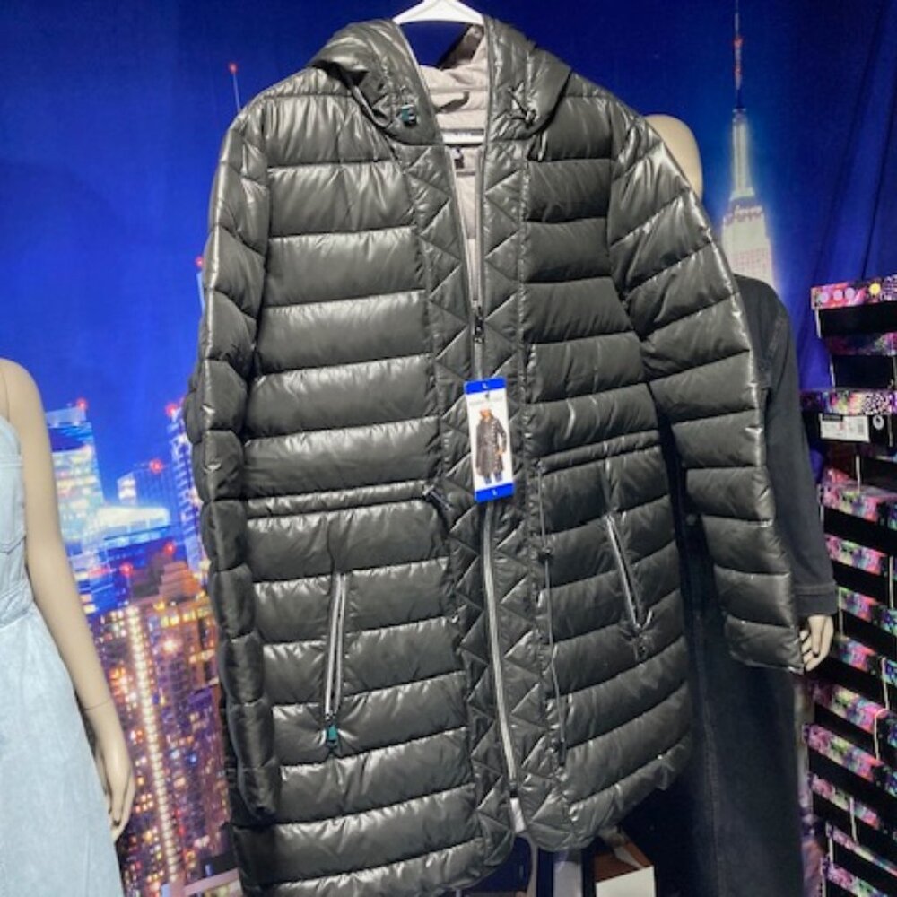 Kenneth cole womens black jacket with hood